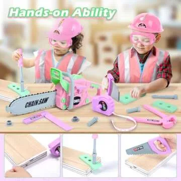 Skirtoy Toy Chainsaw for Kids, Family Day Games Pretend Play Series Kids Tool Set, Outdoor Electronic Chainsaw Toy Tool Set, STEM Preschool Toddler Tool Set, Gifts for Kids