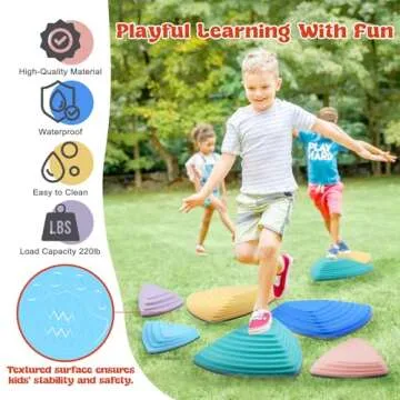 Stepping Stones for Kids, 6pcs Toddler Stepping Stones Indoor Outdoor Activity Improve Balance and Coordination,Non-Slip Full Rubber Rim, Obstacle Course Sensory Toy for Ages 1-3