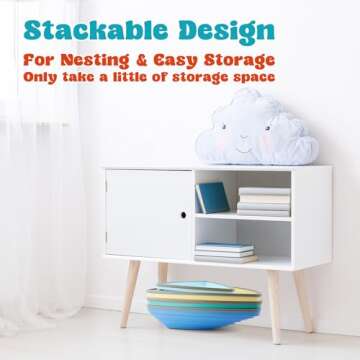 Stepping Stones for Kids, 6pcs Toddler Stepping Stones Indoor Outdoor Activity Improve Balance and Coordination,Non-Slip Full Rubber Rim, Obstacle Course Sensory Toy for Ages 1-3