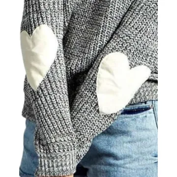 Women's Cute Heart Pattern Sweater - Stylish & Comfortable
