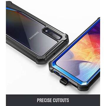Poetic Guardian Series Case Designed for Samsung Galaxy A50/A50s Case, Full-Body Hybrid Shockproof Bumper Cover with Built-in-Screen Protector, Blue/Clear