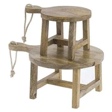 Hubert Round Mango Wood Display Riser for Elegant Presentations