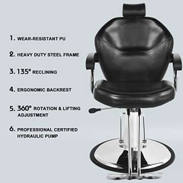 Artist hand Hair Stylist All Purpose Barber Chair for Barbershop Salon Chair