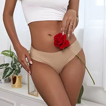 Bolivelan Women's Comfy Mid-Rise Seamless Thong Panties