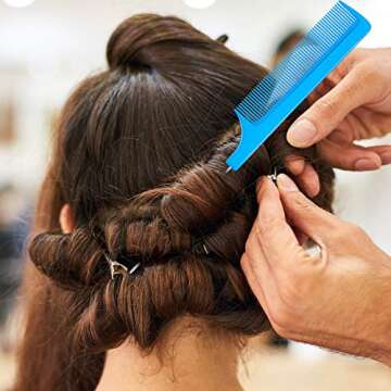 16 Pcs Rat Tail Comb Foiling Steel Pin Rat Tail Fiber Heat Resistant Teasing Combs with Pintail for Women Girls Hair Styling(Orange, Rose Red, Red, Light Blue, Purple, Dark Blue, Light Pink and Black)