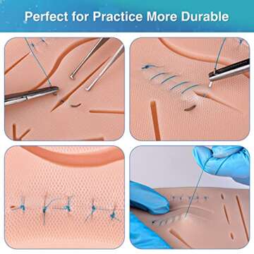 Ultrassist Suture Practice Kit for Medical and Vet Students, Startup Suture Kit Including Silicone Pad with Long-Lasting Mesh, Suturing Tools, for Suture Curriculum Practice (Education Use Only)