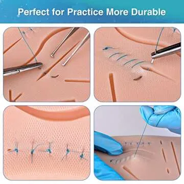 Ultrassist Suture Practice Kit for Medical and Vet Students, Startup Suture Kit Including Silicone Pad with Long-Lasting Mesh, Suturing Tools, for Suture Curriculum Practice (Education Use Only)