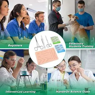 Ultrassist Suture Practice Kit for Medical and Vet Students, Startup Suture Kit Including Silicone Pad with Long-Lasting Mesh, Suturing Tools, for Suture Curriculum Practice (Education Use Only)