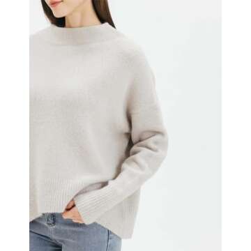 Cozy Mock Neck Sweater - Oversized Comfort for Women