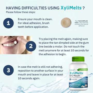 OraCoat XyliMelts Dry Mouth Relief Moisturizing Stick-On-Melts with Xylitol, 100 Count, Mild Mint, Help Stimulates Saliva for Dry Mouth, Non-Acidic, Day & Night Use, Time Release for Up to 8-Hour