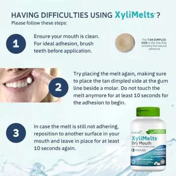 OraCoat XyliMelts Dry Mouth Relief Moisturizing Stick-On-Melts with Xylitol, 100 Count, Mild Mint, Help Stimulates Saliva for Dry Mouth, Non-Acidic, Day & Night Use, Time Release for Up to 8-Hour