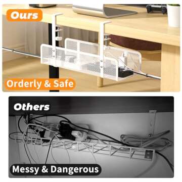 Under Desk Cable Management Tray - Safe & Easy Organization