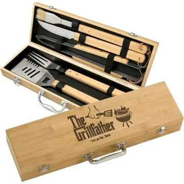 Engraved 5 Tool Personalized BBQ Grill Set