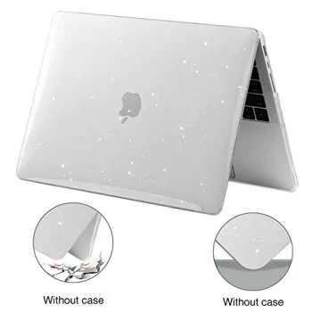 EooCoo Hard Case Clear Compatible with MacBook Pro 16 inch Case 2024-2021 Release M4 M3 M2 M1 Pro/Max Chip A3403 A3186 A2991 A2780 A2485 with Keyboard Cover, Screen Protector, Glitter Clear