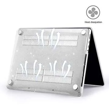 EooCoo Hard Case Clear Compatible with MacBook Pro 16 inch Case 2024-2021 Release M4 M3 M2 M1 Pro/Max Chip A3403 A3186 A2991 A2780 A2485 with Keyboard Cover, Screen Protector, Glitter Clear