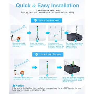 Bright 4FT Linkable LED Utility Shop Light - 4400 Lumens Efficiency