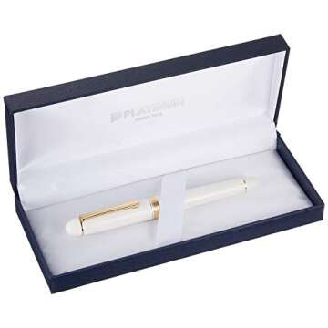 Platinum Fountain Pen #3776 Century (Extra Fine, Chenonceau White)