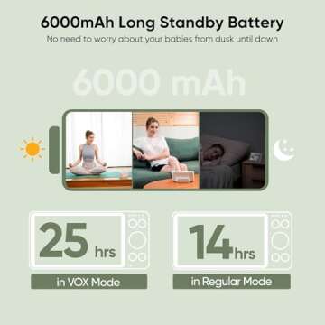 bonoch MegaView Baby Monitor with Camera and Audio, 7" 720P HD Video Baby Monitor No WiFi, 6000mAh Battery, VOX Mode, Auto Night Vision, Hack Proof, Remote PTZ, 8 Lullabies Baby Camera Monitor