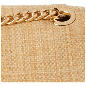 The Drop Women's Koko Chain Strap Flap Bag Raffia Chic Fashion