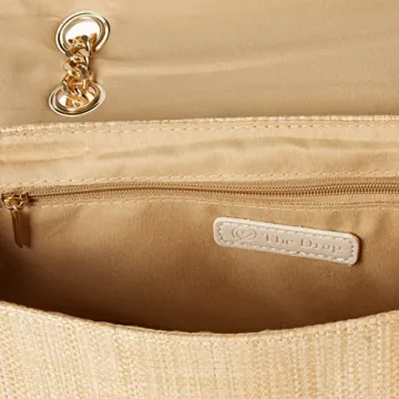 The Drop Women's Koko Chain Strap Flap Bag Raffia Chic Fashion