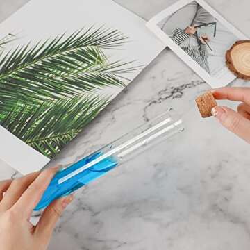 DEPEPE 12pcs 80ml Test Tubes, 25x200mm Glass Test Tubes with Cork for Plants, Bath Salts, Party Decoration