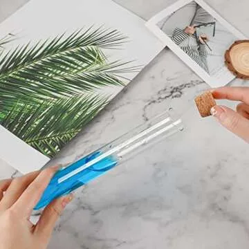 DEPEPE 12pcs 80ml Test Tubes, 25x200mm Glass Test Tubes with Cork for Plants, Bath Salts, Party Decoration