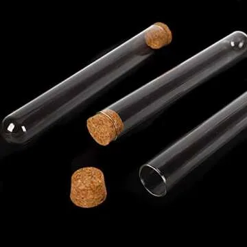 DEPEPE 12pcs 80ml Test Tubes, 25x200mm Glass Test Tubes with Cork for Plants, Bath Salts, Party Decoration