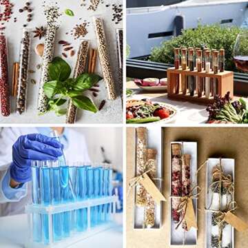 DEPEPE 12pcs 80ml Test Tubes, 25x200mm Glass Test Tubes with Cork for Plants, Bath Salts, Party Decoration