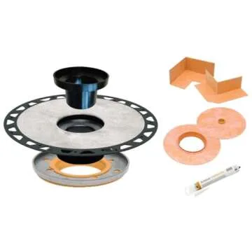 Schluter Kerdi Drain-A Adaptor Kit with Integrated Bonding Flange - Perfect for Concrete Slabs & Cla...