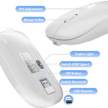 Wireless Ultra-Thin Mouse - Stylish & Rechargeable Design