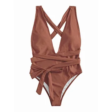 Lilosy Sexy Lace Up Plunge Neck Backless Bikini - Stunning Fit