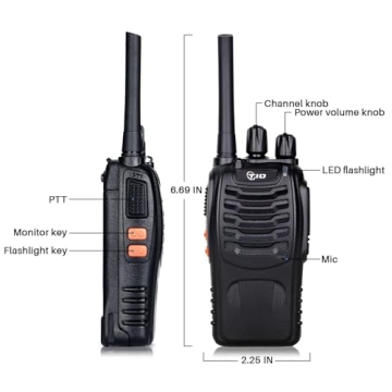 TIDRADIO TD-V2 Walkie Talkies for Long Range Communication