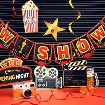 45 Pieces Movie Night Decorations for Any Celebration