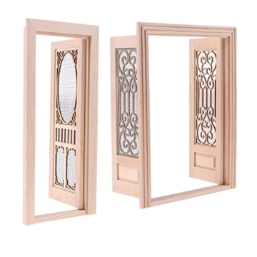 Homyl Miniature Wood Door for Dollhouses & DIY