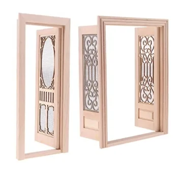 Homyl Miniature Wood Door for Dollhouses & DIY