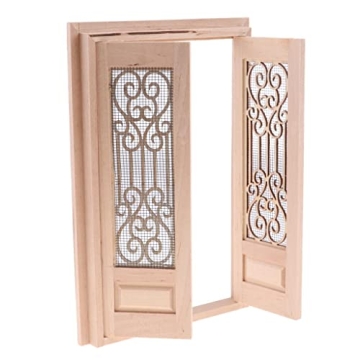 Homyl Miniature Wood Door for Dollhouses & DIY