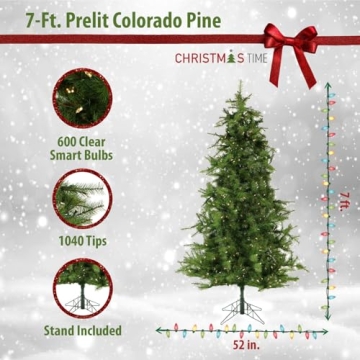 Stunning 7-Ft Colorado Pine Tree with Smart Lights