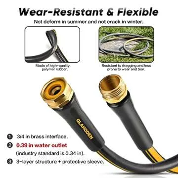 GLAHODEN Retractable Garden Hose Reel 140 ft x 1/2 in Heavy Duty UV Protection Water Hose Reels for Outside, Any Length Ratchet Lock Frost-proof Materials Slow Return System Automatic Rewind