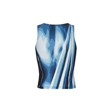 CAPE CLIQUE Womens Sexy Sleeveless Tank Tops Y2K Round Neck Body Print Tie Dye Cami Summer Basic Cas...