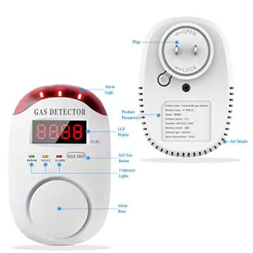 Colorwell Natural Gas Detector Plug-in Propane Gas Detector for Home & RV Gas Leak Detector for LNG,...
