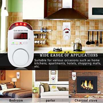 Colorwell Natural Gas Detector Plug-in Propane Gas Detector for Home & RV Gas Leak Detector for LNG, LPG, Methane.