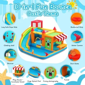 FBSPORT Inflatable Bounce House Water Slide for Kids