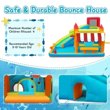 FBSPORT Inflatable Bounce House Water Slide for Kids