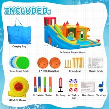 FBSPORT Inflatable Bounce House Water Slide for Kids