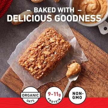 CLIF BAR - Crunchy Peanut Butter - Made with Organic Oats - 11g Protein - Non-GMO - Plant Based - Energy Bars - 2.4 oz. (18 Pack)