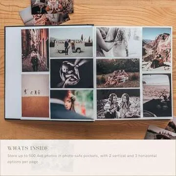 Elegant Premium Photo Album Holds 500 4x6 Photos