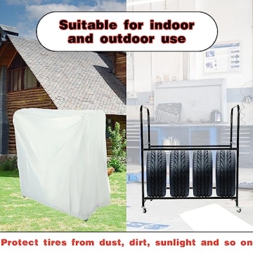 HECASA Tire Rack Holds 8 Tires Adjustable Design