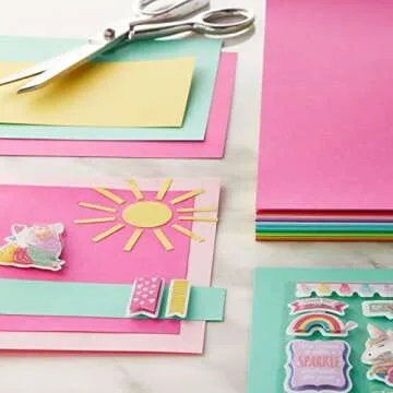 100 Sheets Bright Essentials 12" x 12" Cardstock Paper by Recollections - Acid and Lignin Free Paper...