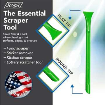 Scrigit Scraper Wide Blade No-Scratch Plastic Scraper Tool, 3 Pack - The Handy Multi-Use Scraping To...