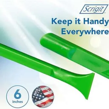 Scrigit Scraper Wide Blade No-Scratch Plastic Scraper Tool, 3 Pack - The Handy Multi-Use Scraping Tool for Removing Food, Labels, Stickers, Paint, Grease -Easy to Hold, Reaches Tight Spaces & Crevices